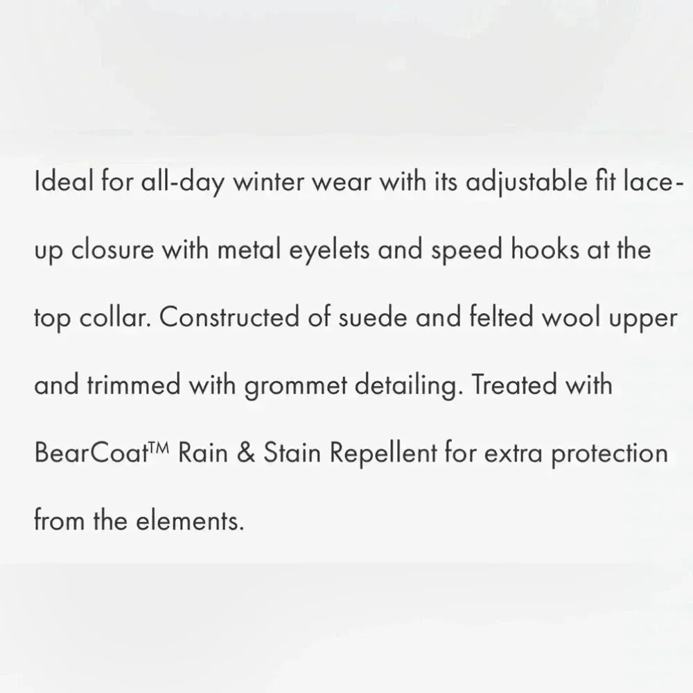 BEARPAW Alicia Never wet boots, cow suede upper, sheepskin foot bed,rugged sole